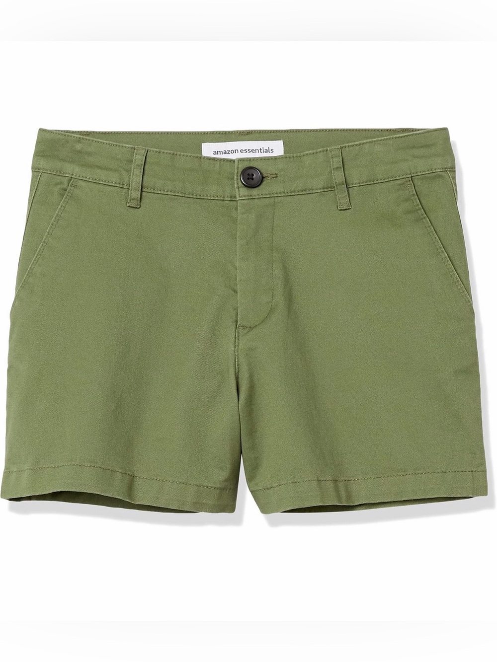 Amazon Essentials Khaki Shorts Size 6 Mid Rise Slim Fit 3.5” Inseam